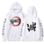 Oversize Hoodie with Demon Slayer Anime Print WHITE S