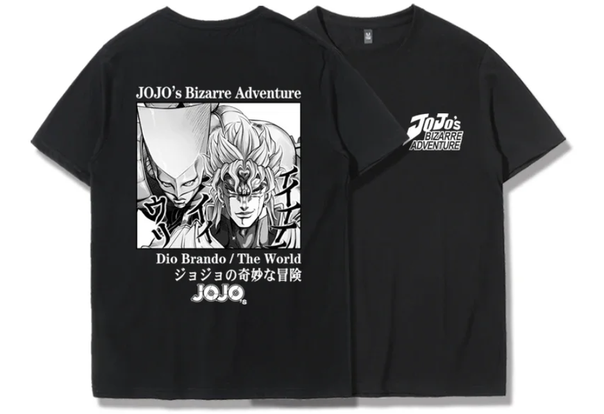 Oversized T-Shirt with Print JoJo's Bizarre Adventure Black S