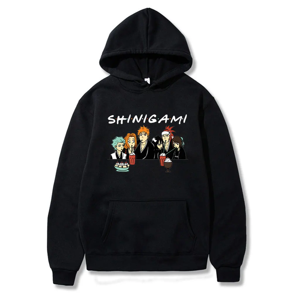 Oversize Hoodie mit Bleach Anime Print Schwarz S H0044 фото