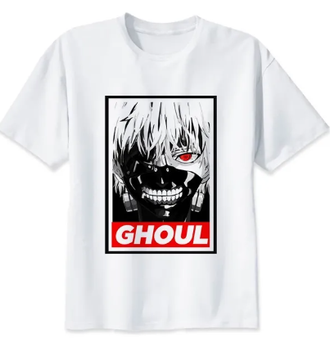 Oversize T-Shirt mit Print Tokyo Ghoul Weiß S T0282 фото