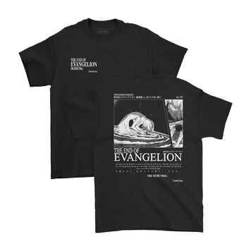 Oversized T-Shirt with Print Evangelion Black S