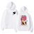 Oversized Hoodie with Fairy Tail Anime Print White S