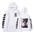 Oversized hoodie with Berserk anime print, white, size S