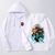 Oversize Hoodie with Demon Slayer Anime Print WHITE S