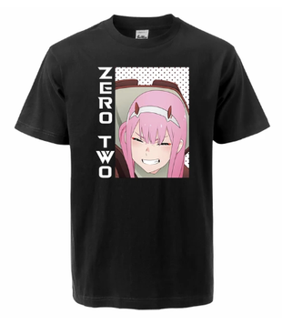 Oversize T-Shirt mit Print Darling in the FranXX Schwarz S T0089 фото