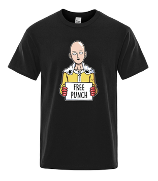 Oversized T-Shirt with Print Onepunchman Black S