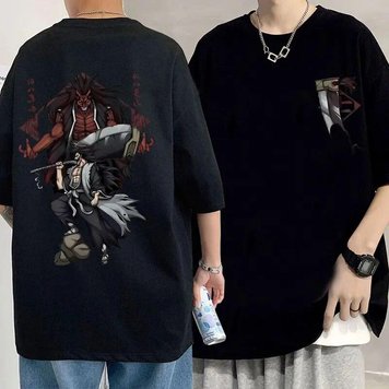 Oversized T-Shirt with Print Bleach Black S