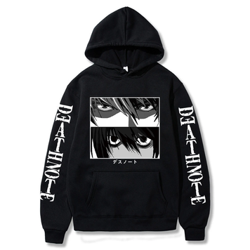 Oversize bluza z nadrukiem anime Death Note CZARNY S