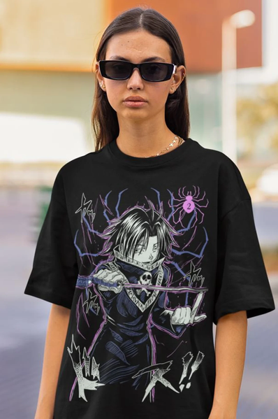 Oversize T-Shirt mit Print Hunter x Hunter Schwarz S T0164 фото