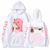 Oversized hoodie with Darling in the FranXX anime print WHITE S