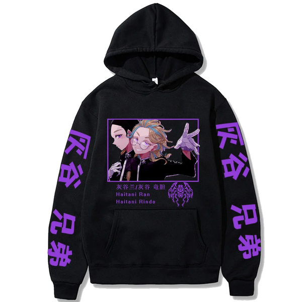 Oversized Hoodie with Tokyo Revengers anime print Black S